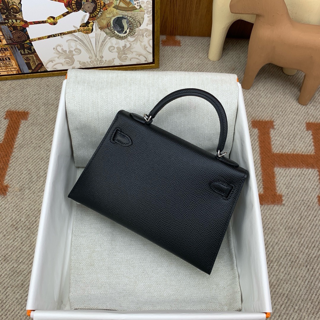 에르메스 미니 켈리백19 블랙 은장